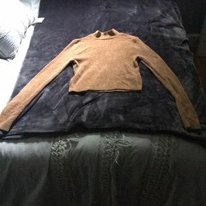 Forever 21 cropped mock-neck long sleeve sweater